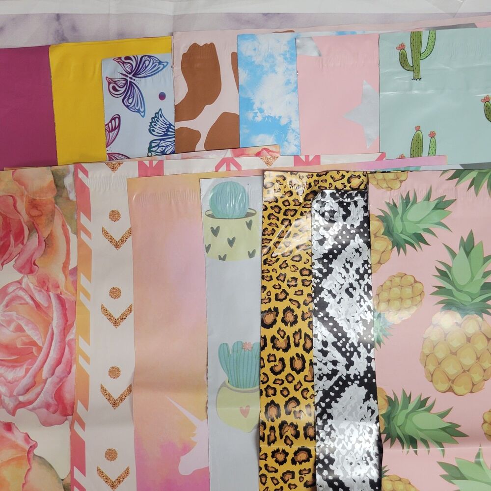 20 10x13 assorted designer poly mailers
